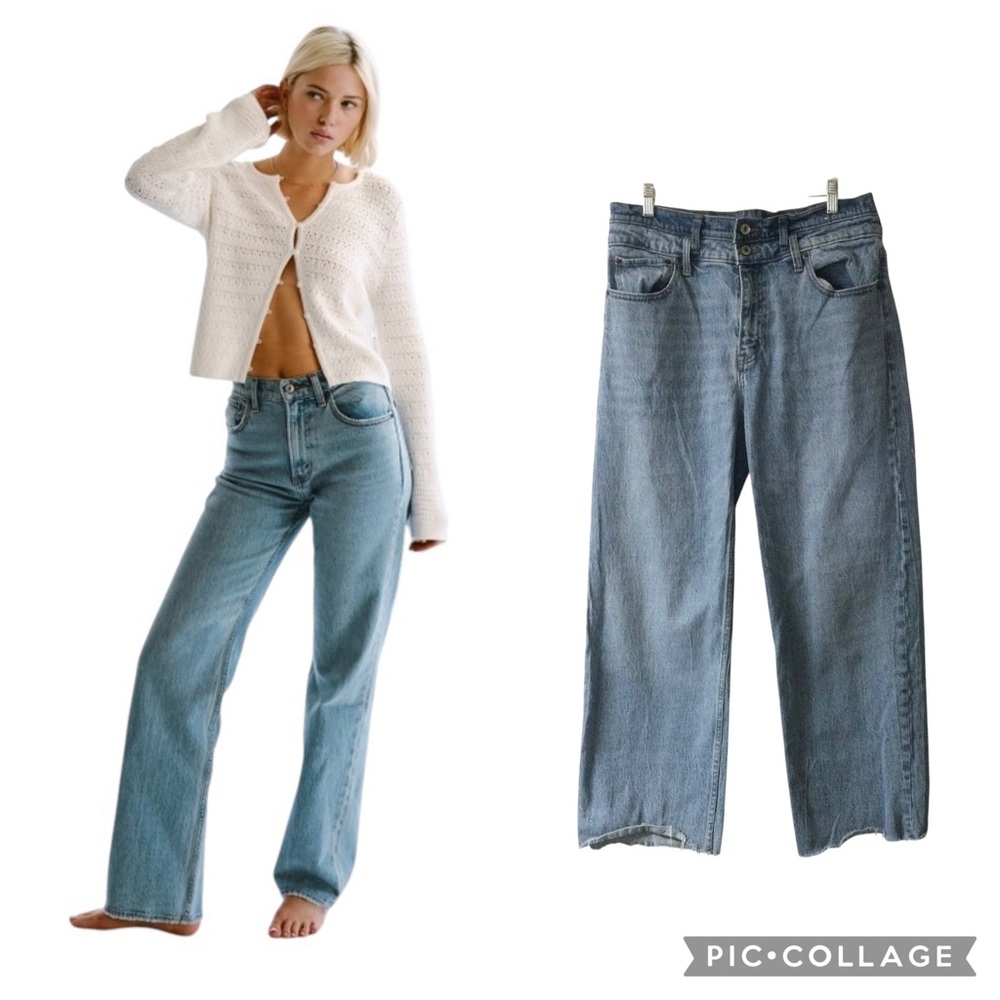 Abercrombie & Fitch The 90’s Relaxed Jean High Rise Light Wash Denim Size 31” - Picture 2 of 11